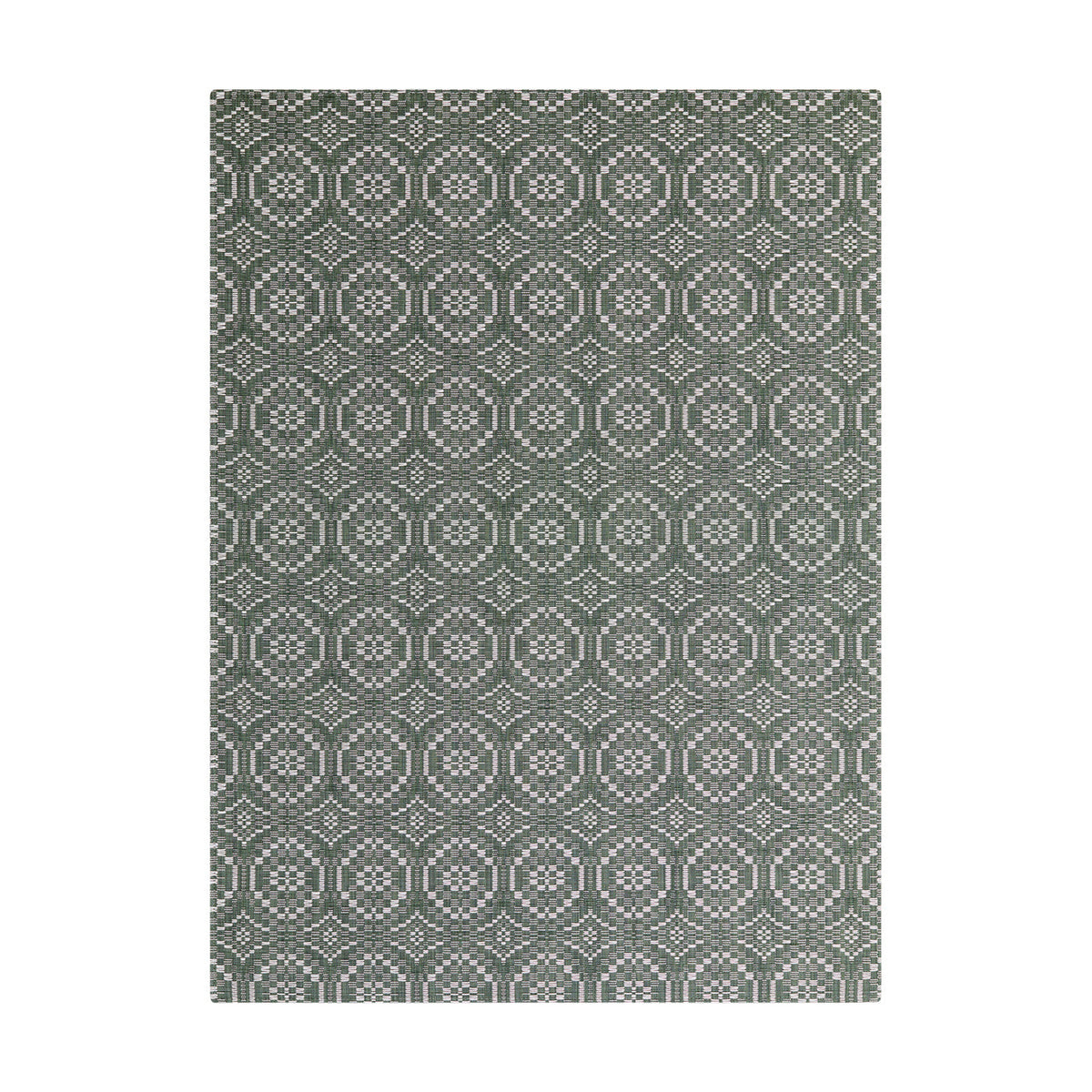 Overshot / Thyme woven floor mat by Chilewich, studio view