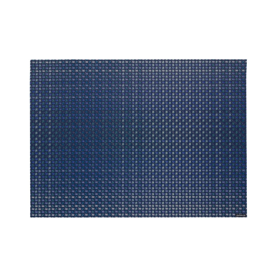 Chilewich Parade in Ocean, rectangle on a white background