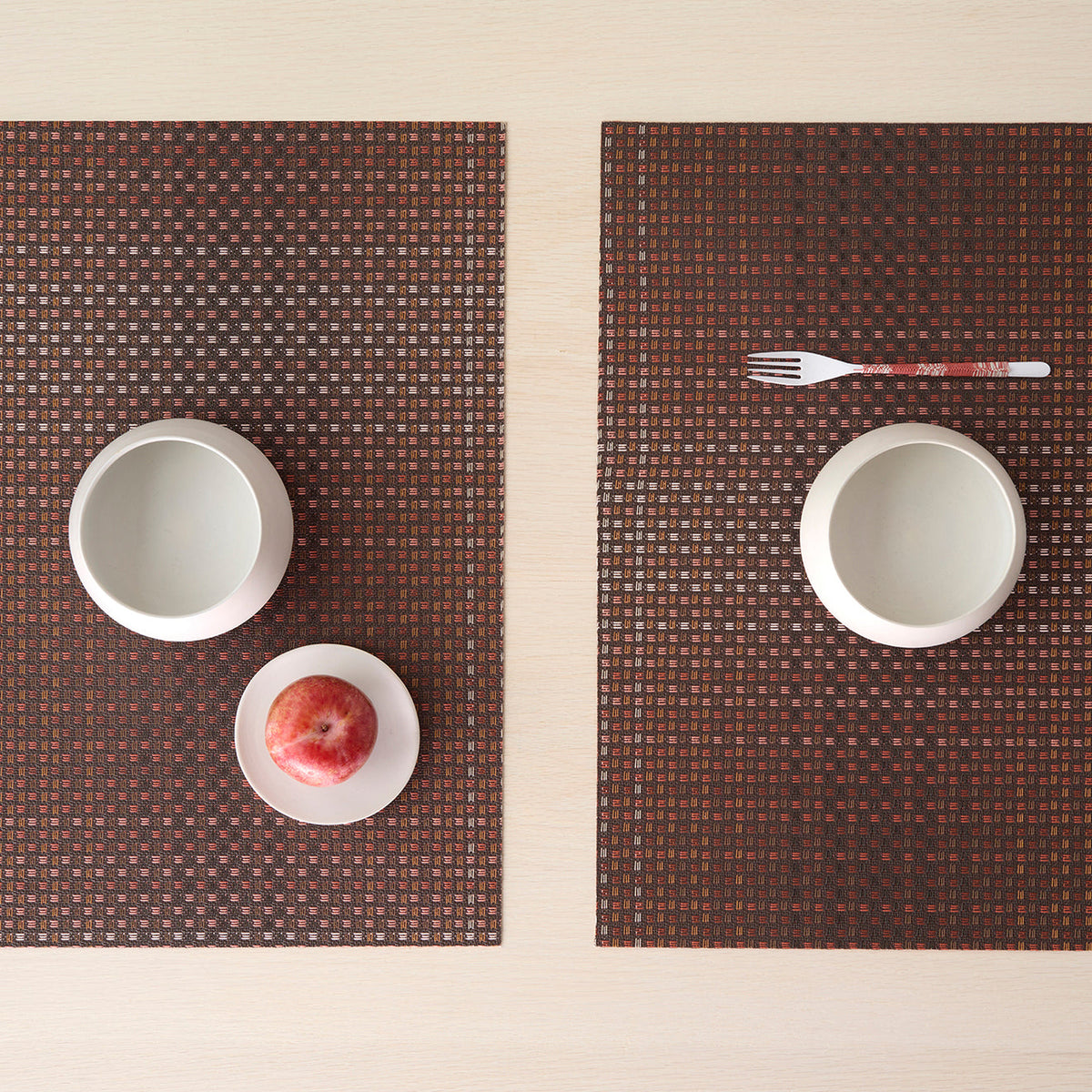 Chilewich Parade placemat in Raisin, lifestyle detail