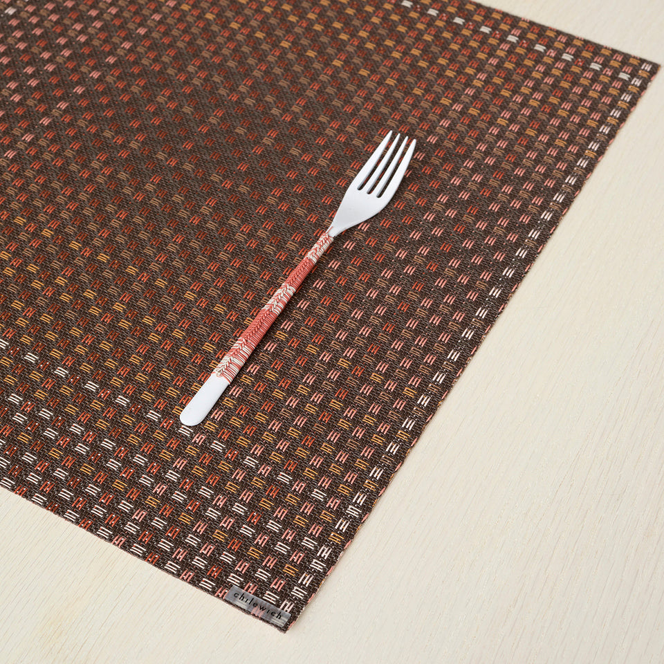 Chilewich Parade placemat in Raisin, lifestyle detail