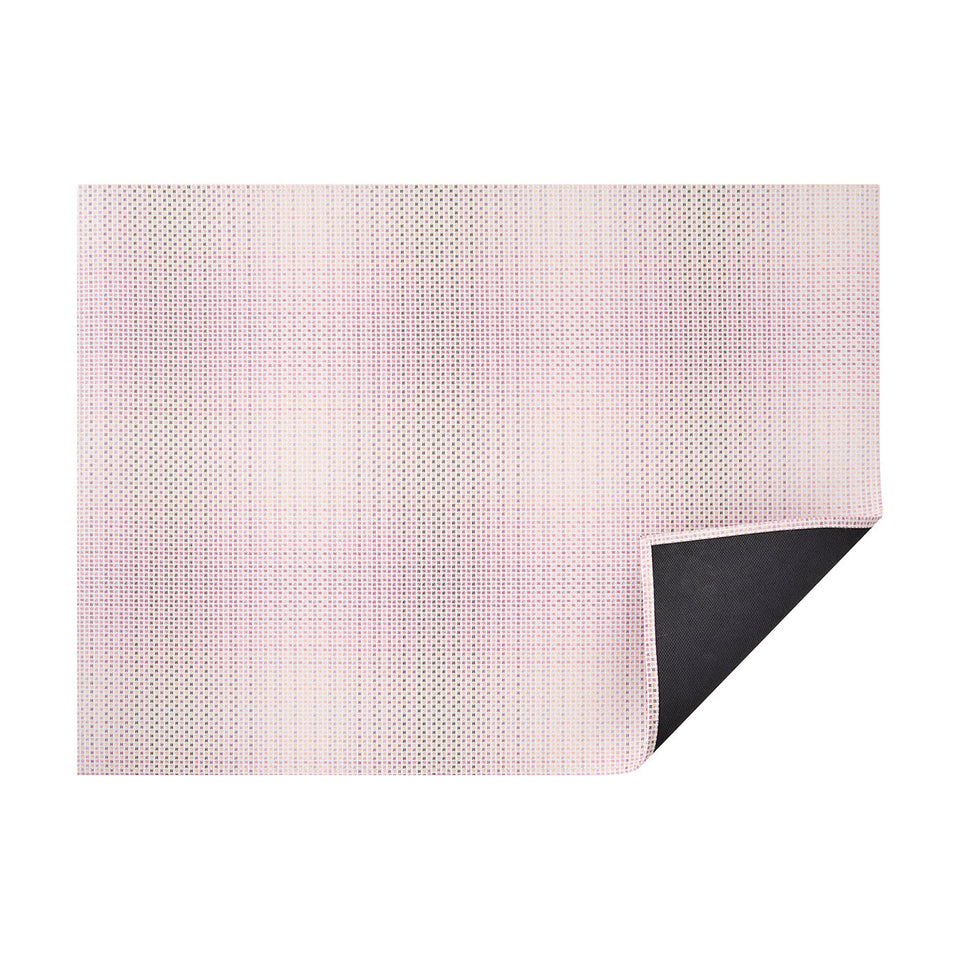 Sorbet Parade woven floor mat by Chilewich, horizontal folded-corner view