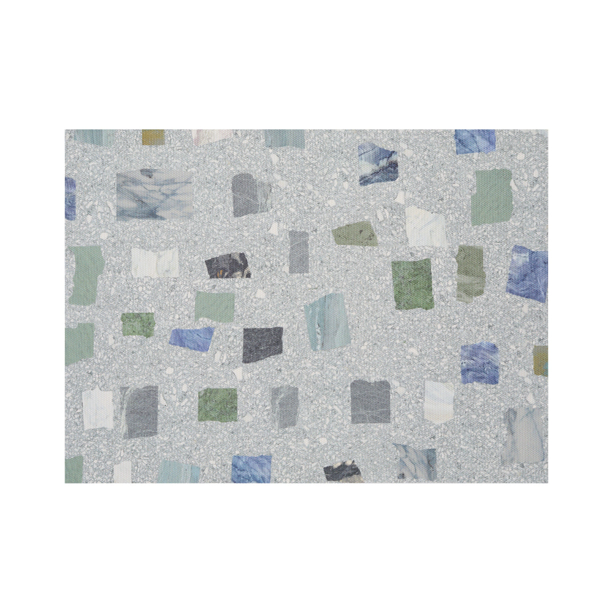 Chilewich Pietra rectangle placemat in Deep Sea, viewed from above on a white background