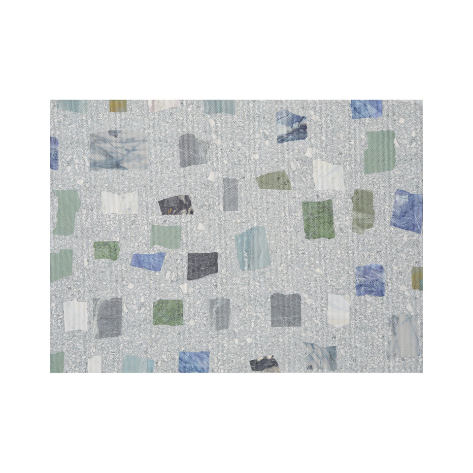 Chilewich Pietra rectangle placemat in Deep Sea, viewed from above on a white background