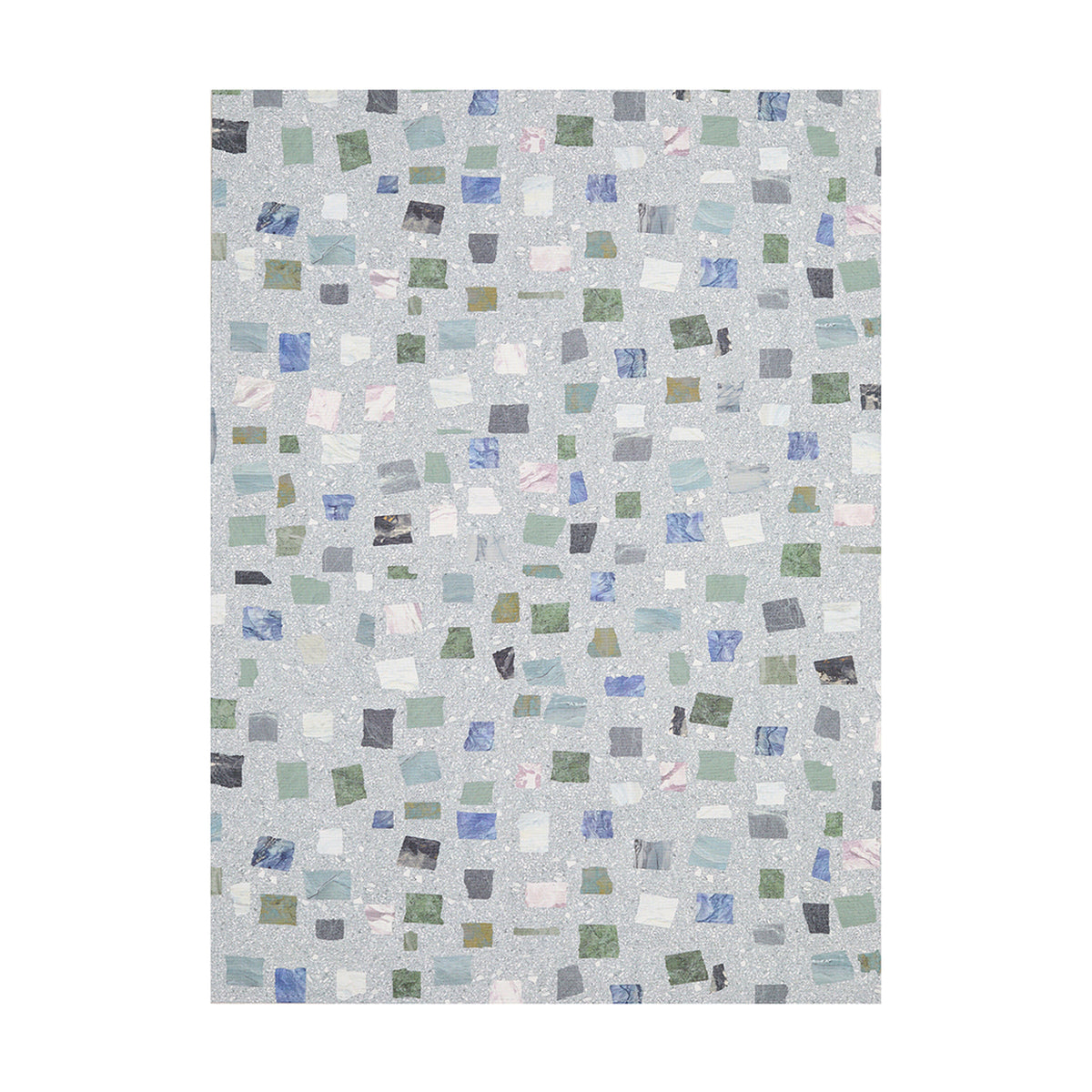 Pietra / Deep Sea woven floor mat by Chilewich, studio view