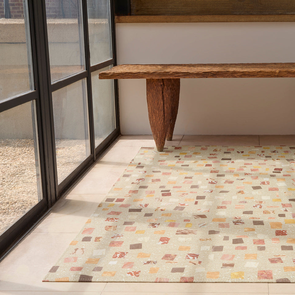 Pietra / Desert woven floor mat by Chilewich, interior setting