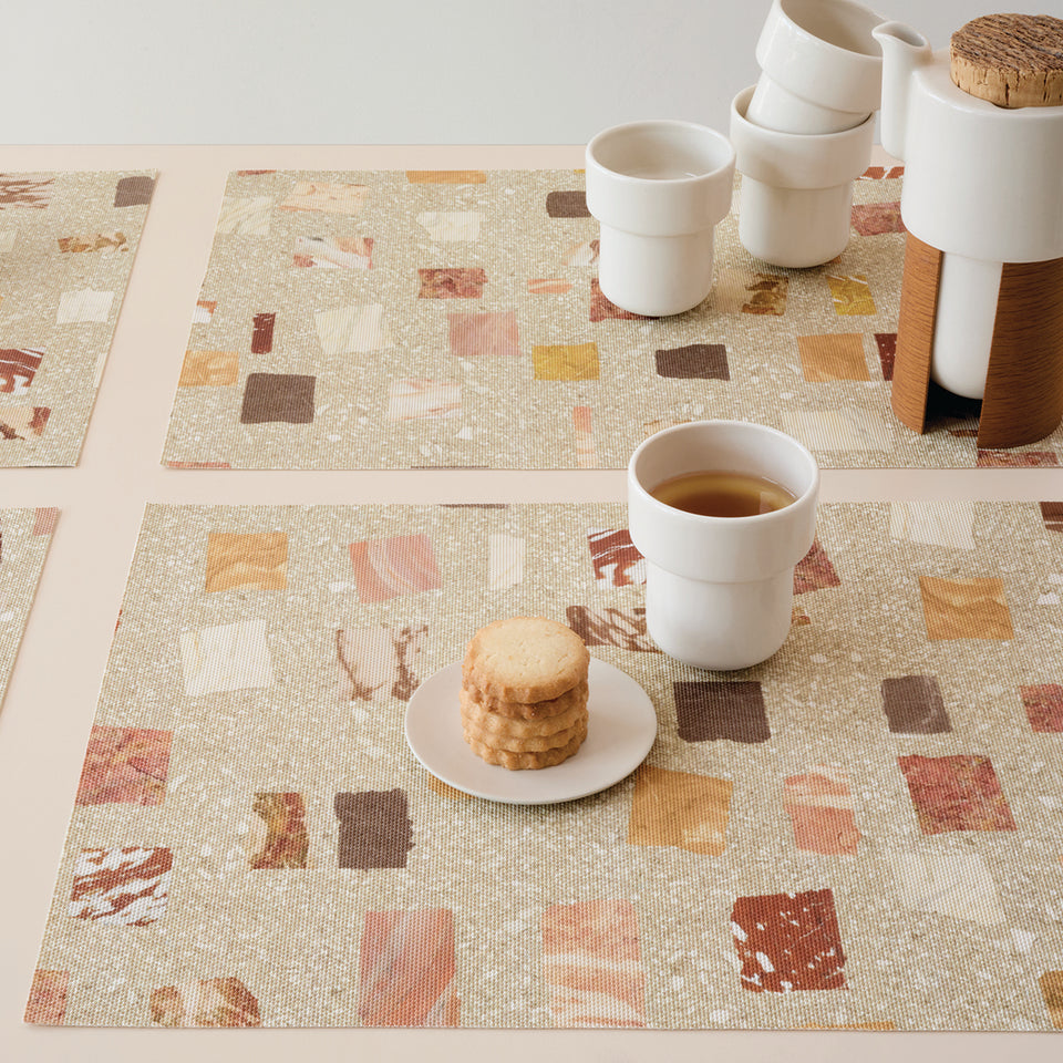 Chilewich Pietra in Desert, shown in a styled table setting