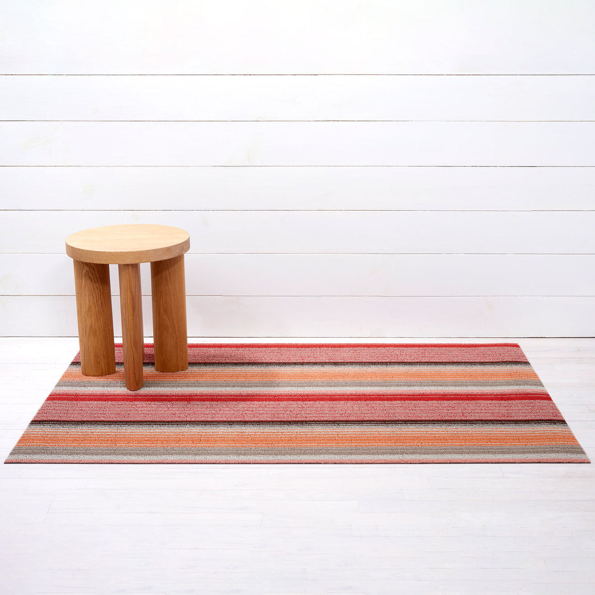 Paprika Pop Stripe Shag Mat by Chilewich — Big Mat 36"x60"