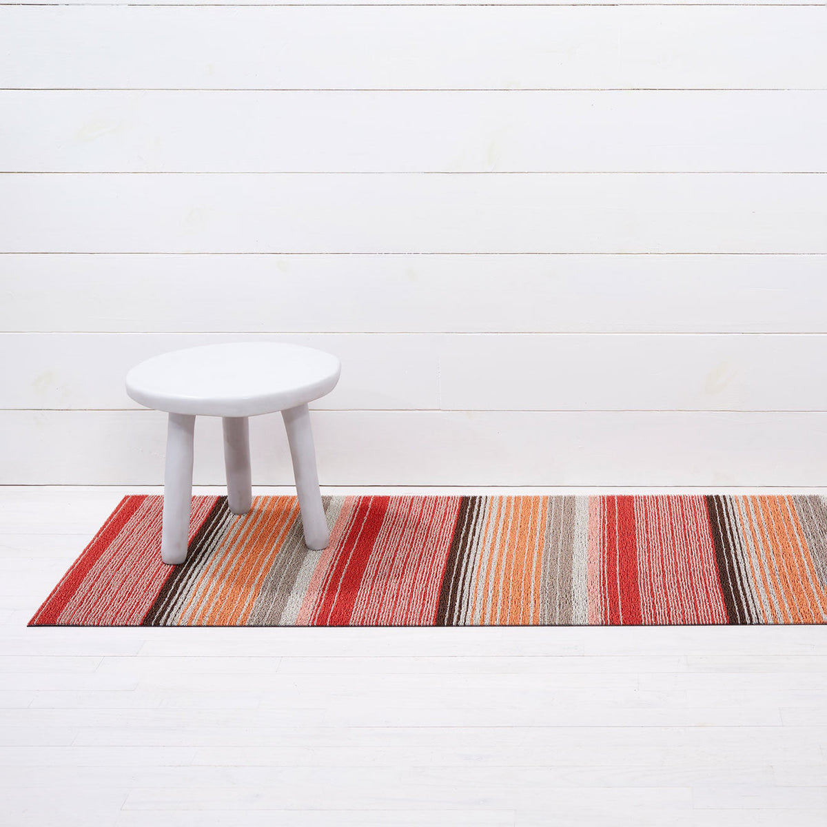 Paprika Pop Stripe Shag Mat by Chilewich — Runner 24"x72"