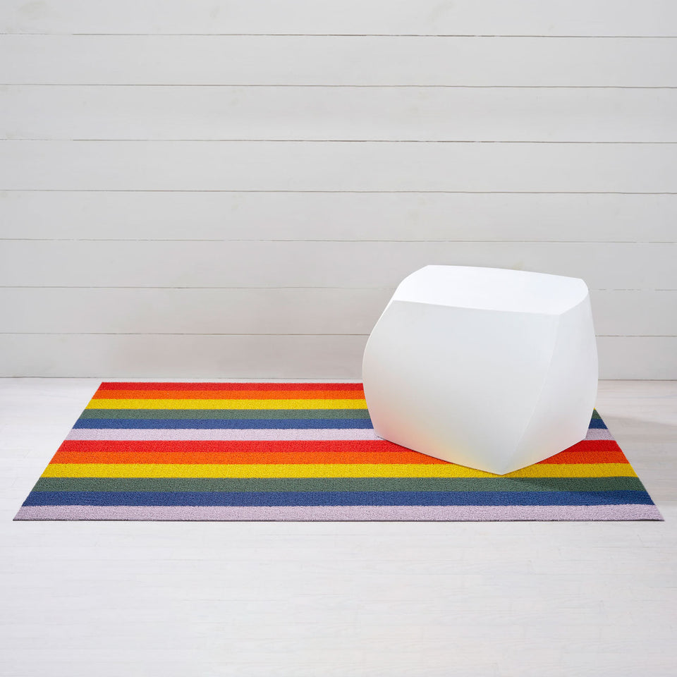Rainbow Pride Stripe Shag Mat by Chilewich — 36 by 60 inch big mat