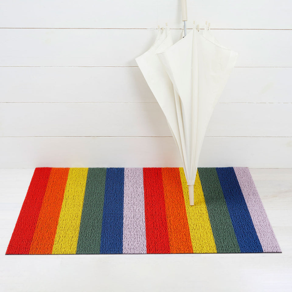 Rainbow Pride Stripe Shag Mat by Chilewich — 24 by 36 inch utility mat