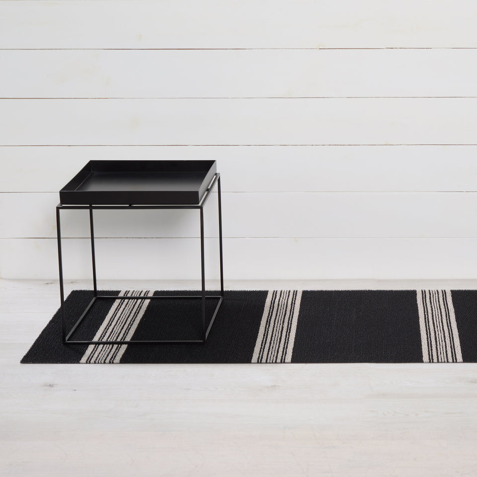 Coal Relay Stripe Shag Mat by Chilewich — 24 by 72 inch runner