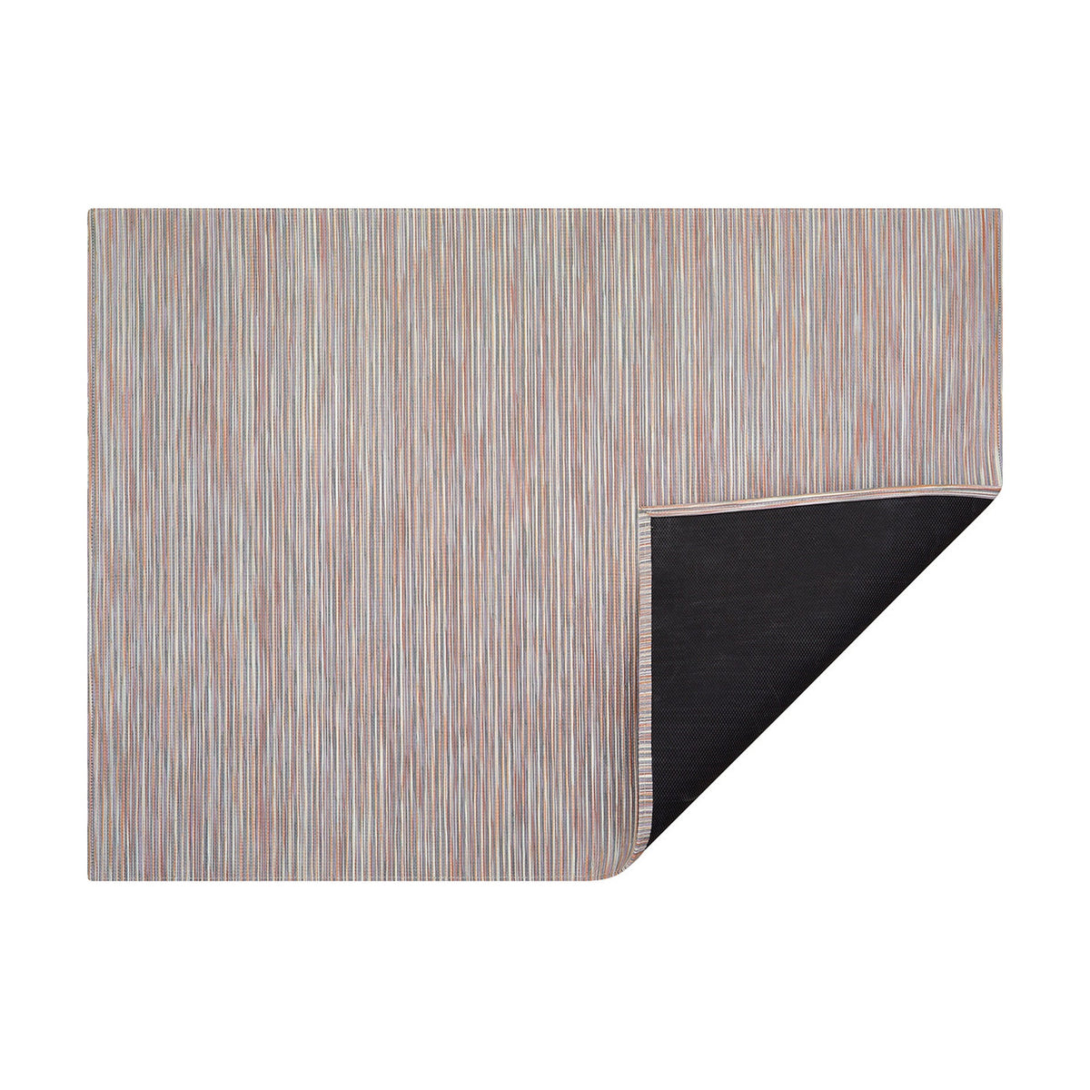 Spice Rib Weave woven floor mat by Chilewich, horizontal folded-corner view