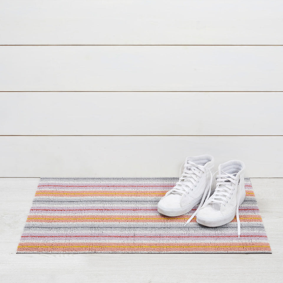 Bon Bon Ribbon Stripe Shag Mat by Chilewich — 18 by 28 inch doormat