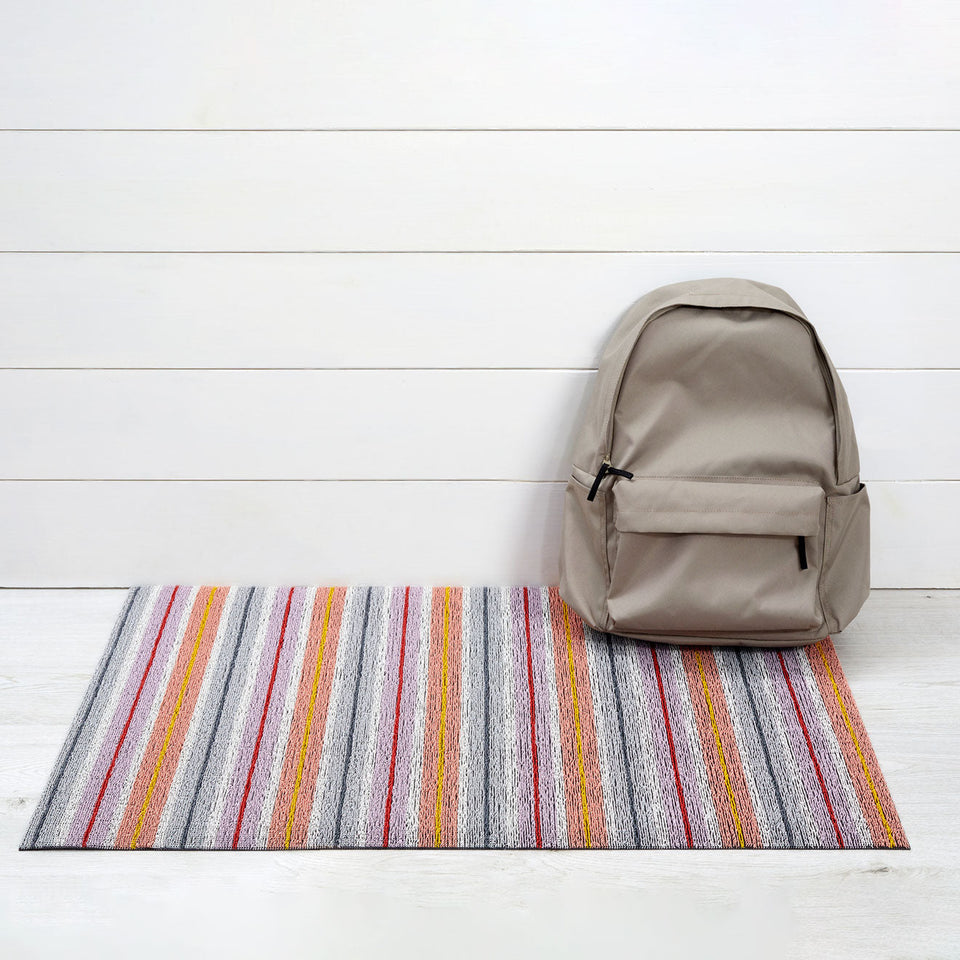 Bon Bon Ribbon Stripe Shag Mat by Chilewich — 24 by 36 inch utility mat