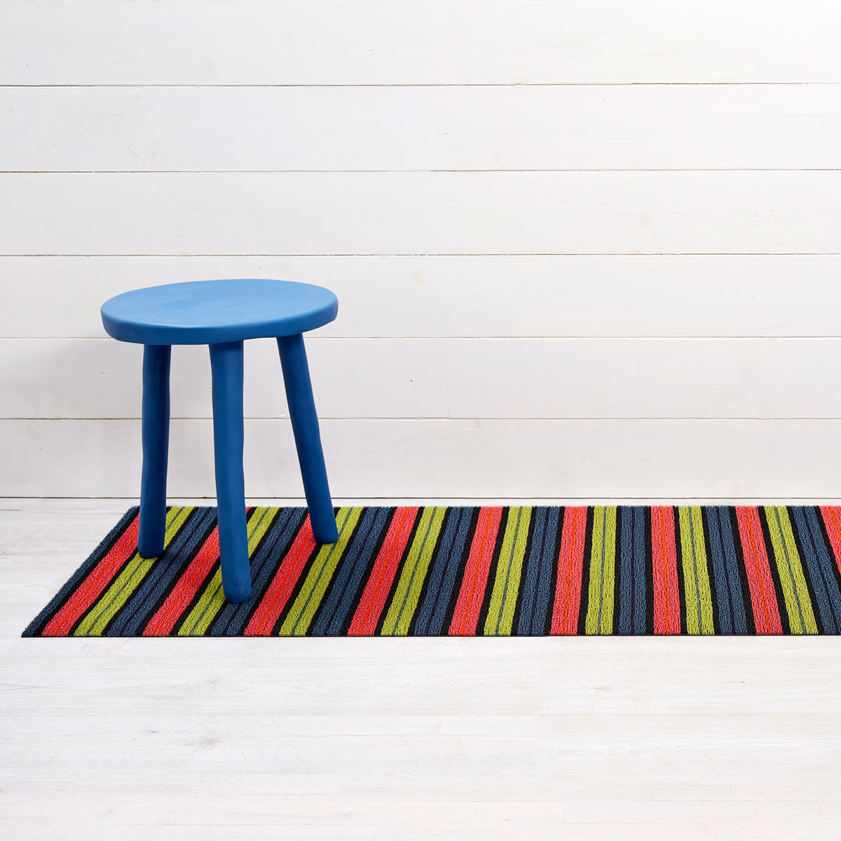 Limelight Ribbon Stripe Shag Mat by Chilewich — 24 by 72 inch runner