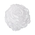Chilewich Rose round placemat in Silver, viewed from above on a white background