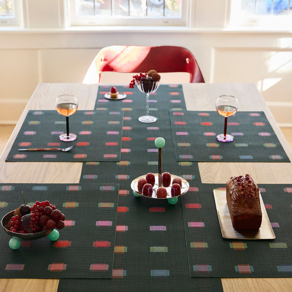 Chilewich Sampler placemat in Fir, lifestyle detail