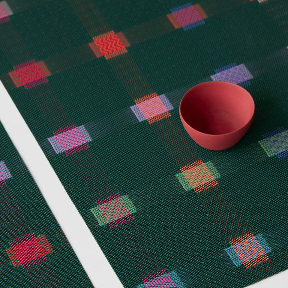 Chilewich Sampler placemat in Fir, lifestyle detail