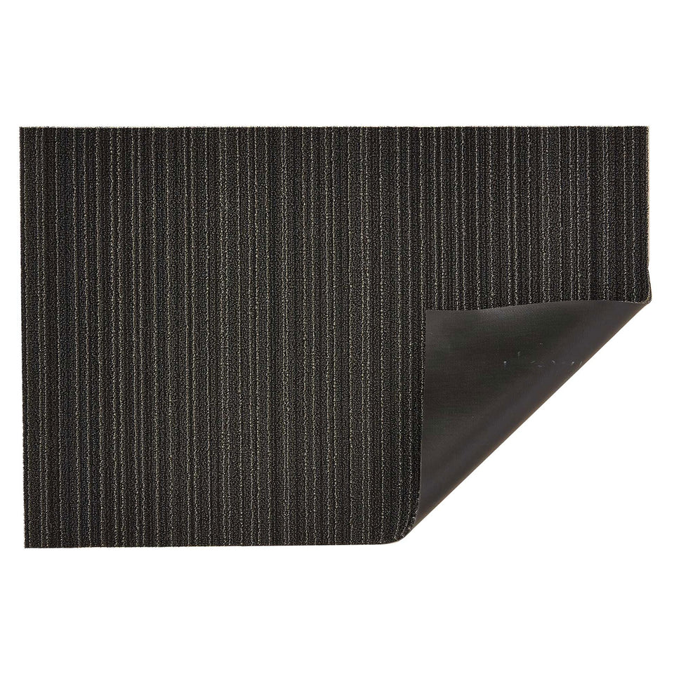 Steel Skinny Stripe Shag Mat by Chilewich