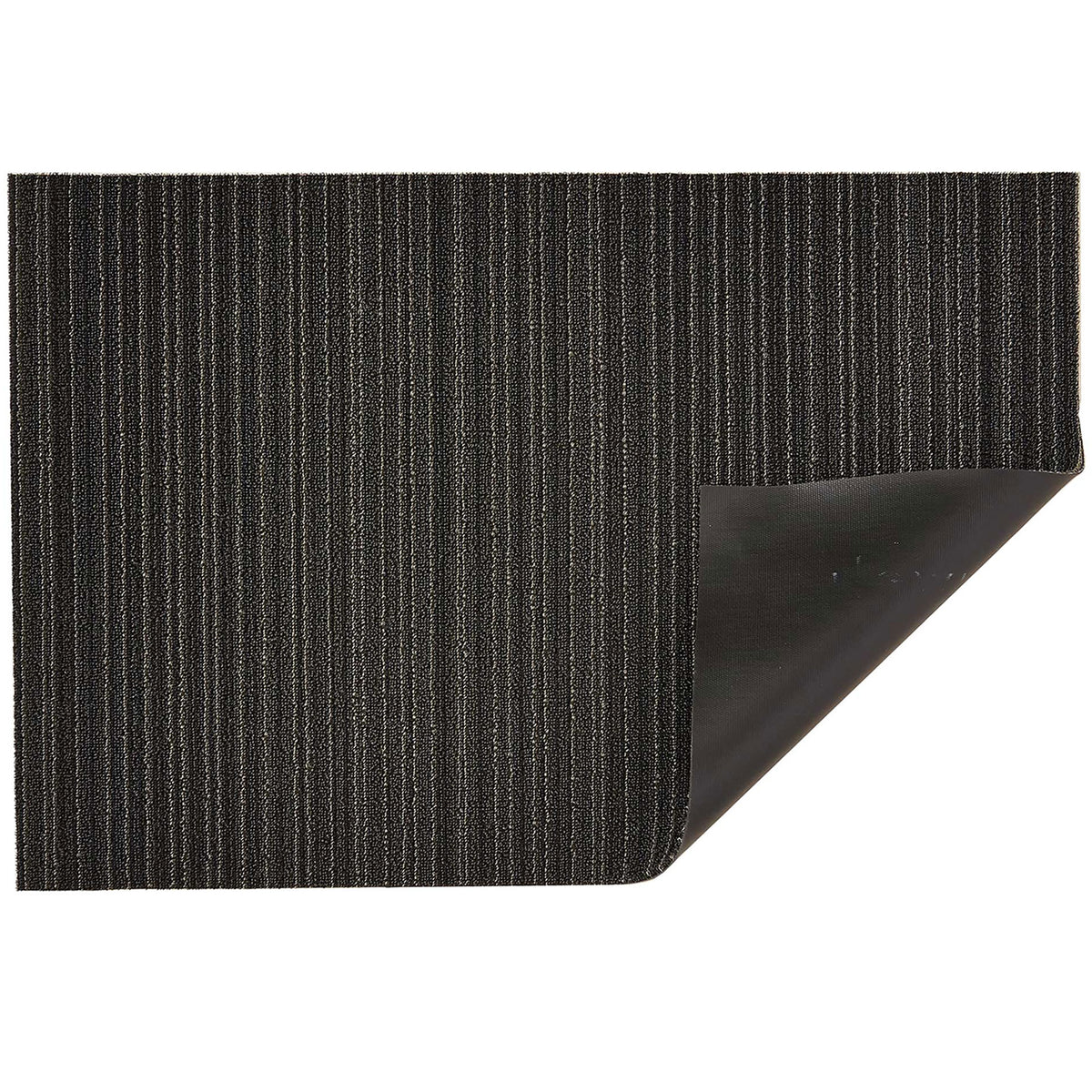 Steel Skinny Stripe Shag Mat by Chilewich