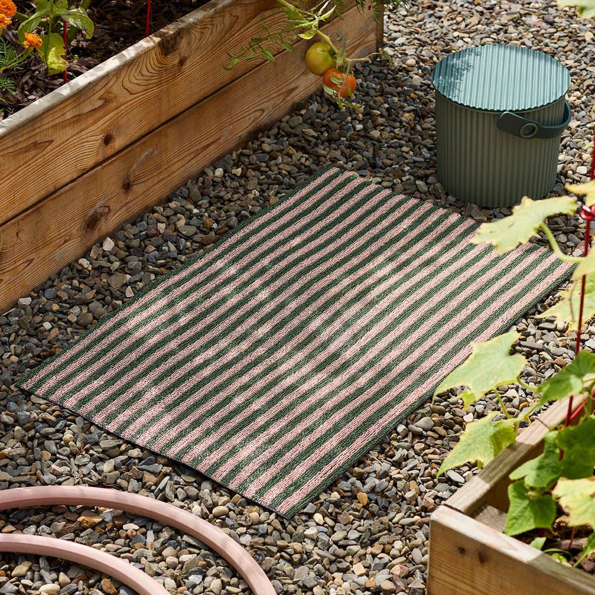 Malibu Breton Stripe Shag Mat by Chilewich