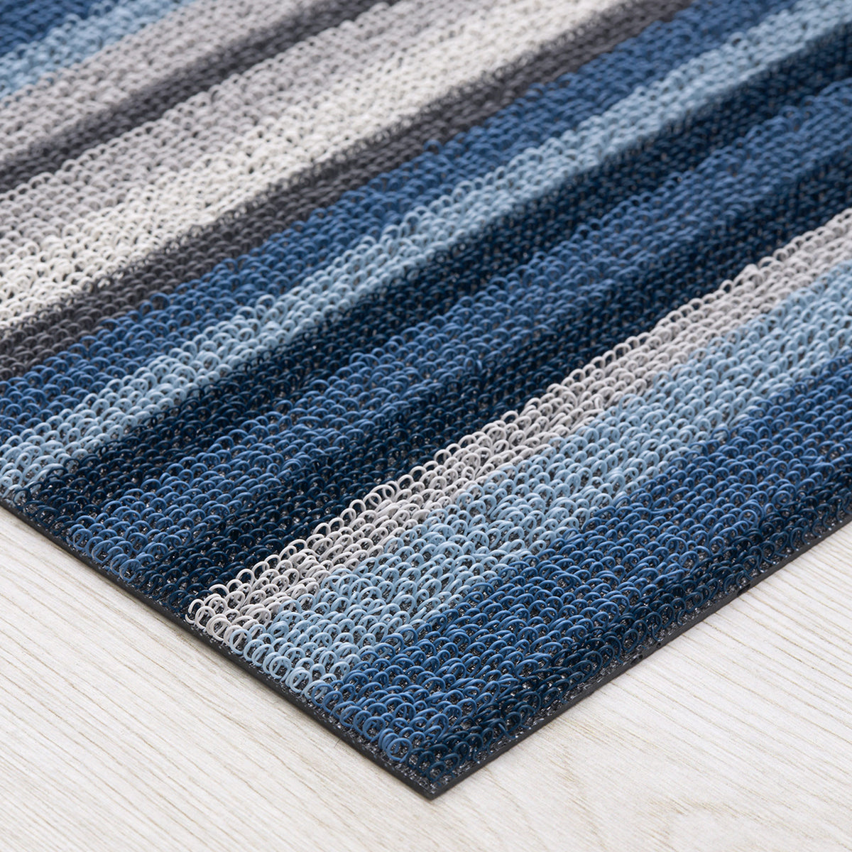 Deep Sea Horizon Stripe Shag Mat by Chilewich
