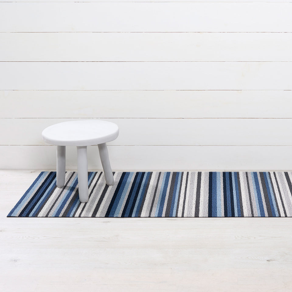 Deep Sea Horizon Stripe Shag Mat by Chilewich
