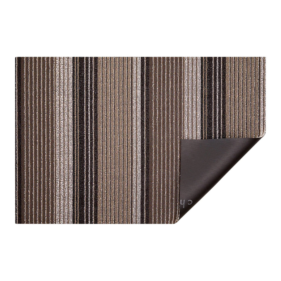 Oyster Pleat Stripe Shag Mat by Chilewich