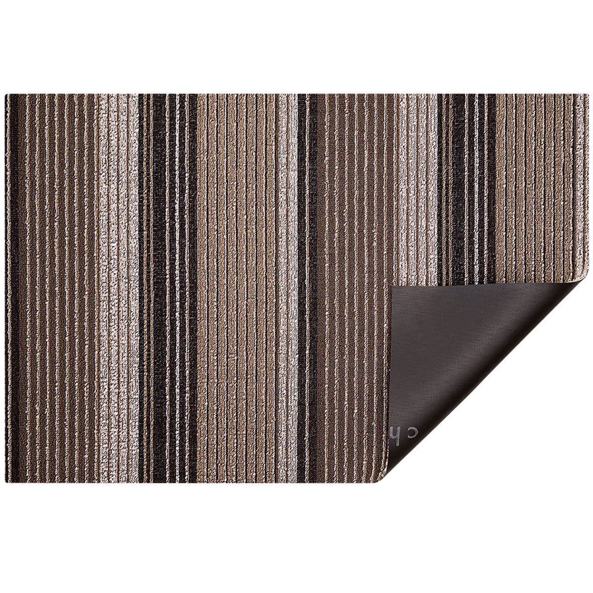 Oyster Pleat Stripe Shag Mat by Chilewich