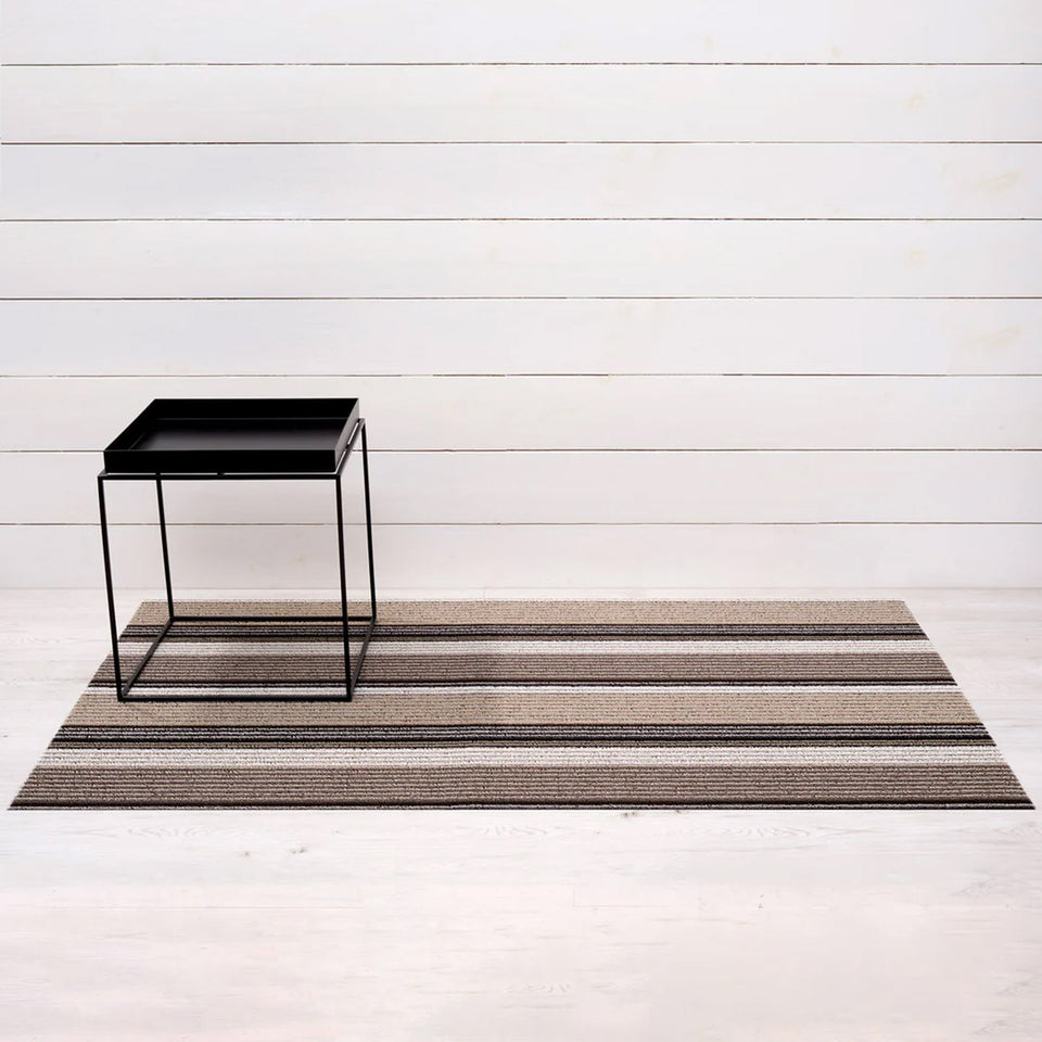 Oyster Pleat Stripe Shag Mat by Chilewich