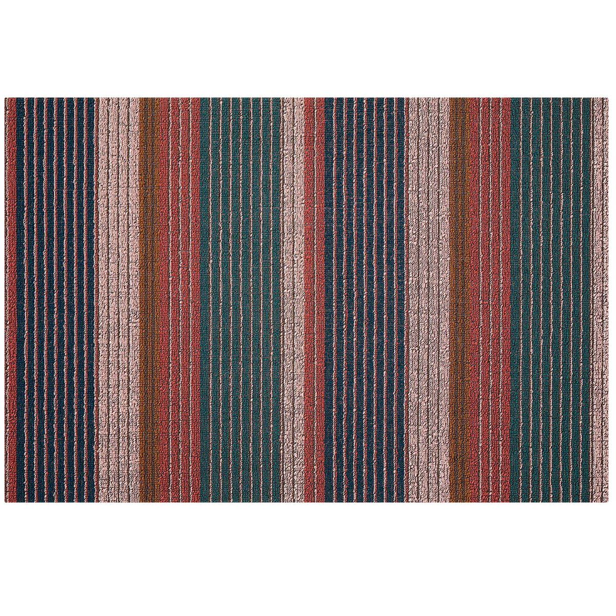 Raspberry Pleat Stripe Shag Mat by Chilewich