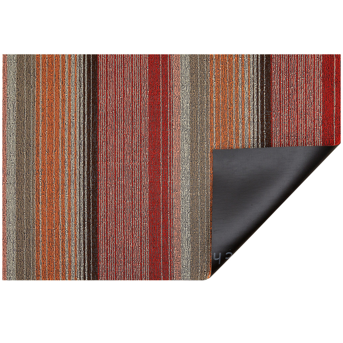 Paprika Pop Stripe Shag Mat by Chilewich