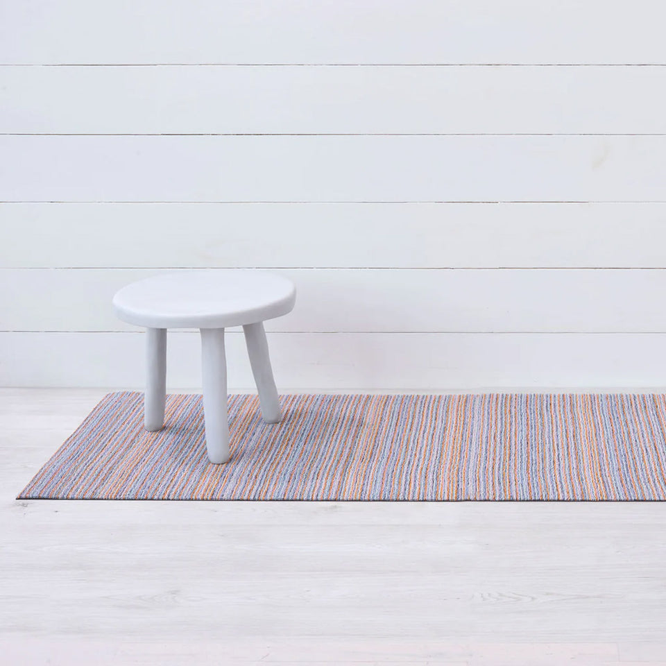 Periwinkle Skinny Stripe Shag Mat by Chilewich
