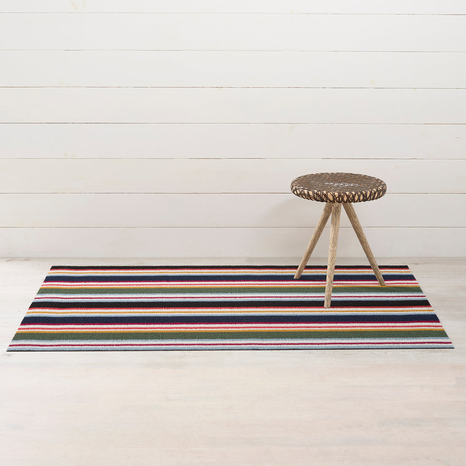 Petunia Shuffle Stripe Shag Mat by Chilewich — 36 by 60 inch big mat