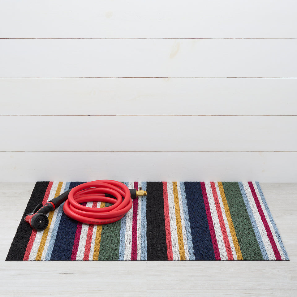 Petunia Shuffle Stripe Shag Mat by Chilewich — 24 by 36 inch utility mat