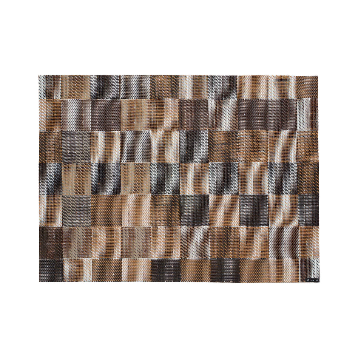 Chilewich Tint rectangle placemat in Mink, viewed from above on a white background