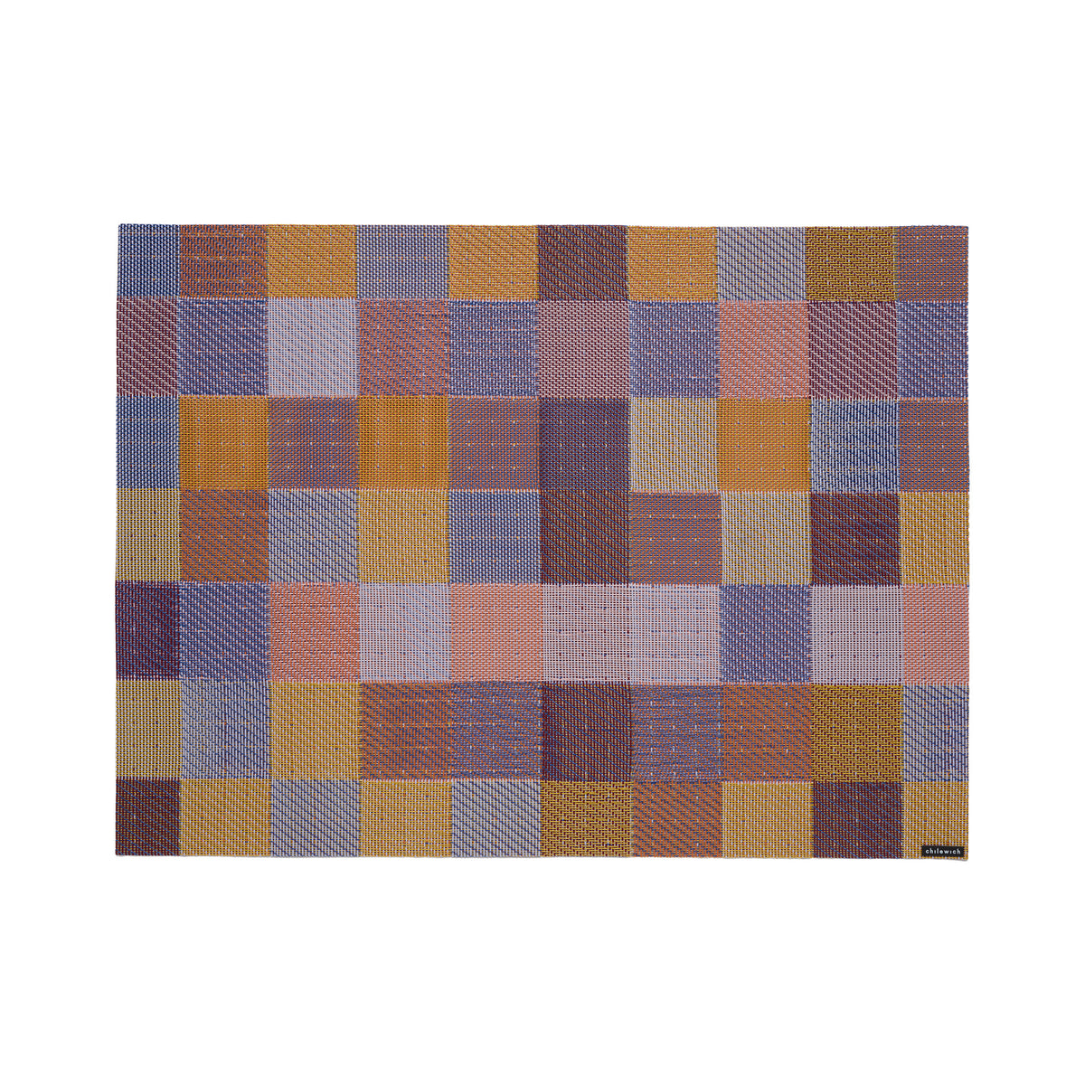 Chilewich Tint rectangle placemat in Opal, viewed from above on a white background