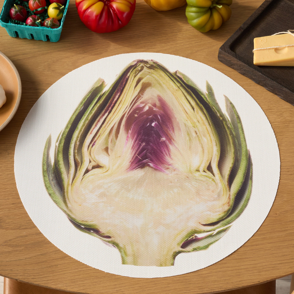 Chilewich Vegetables in Artichoke, shown in a styled table setting