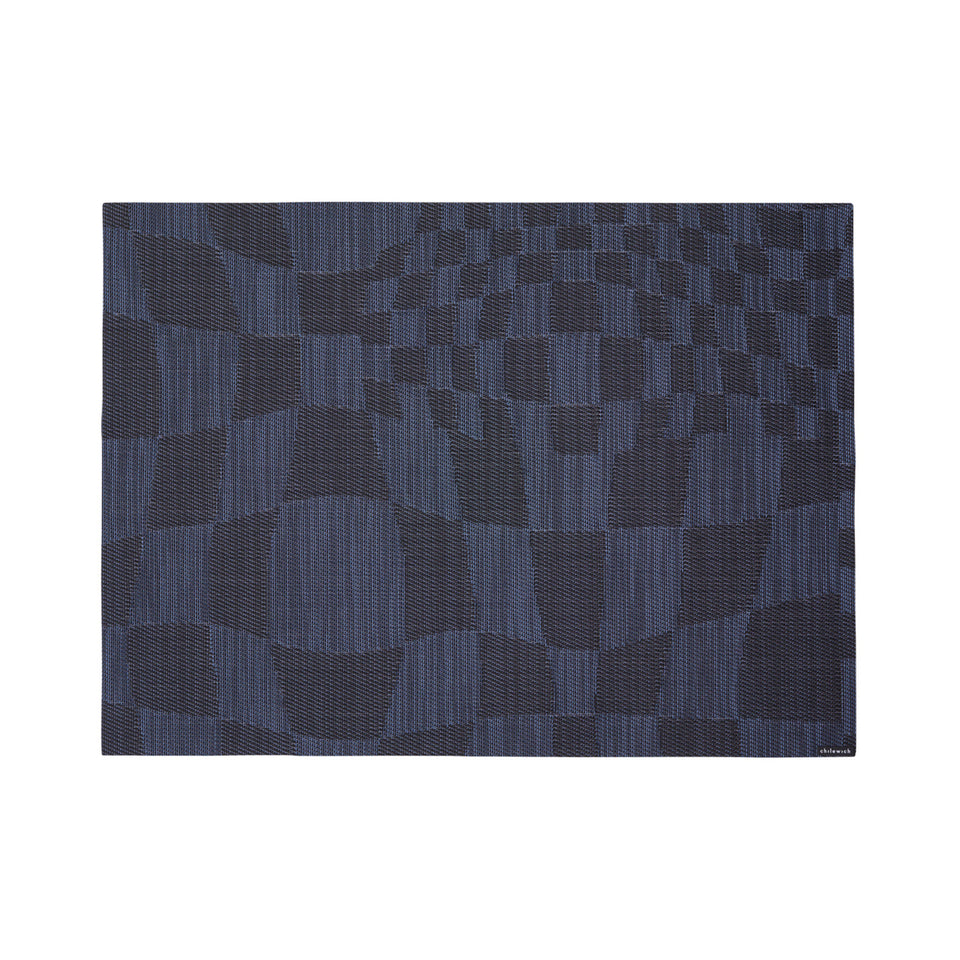 Chilewich Warp in Ocean, rectangle on a white background
