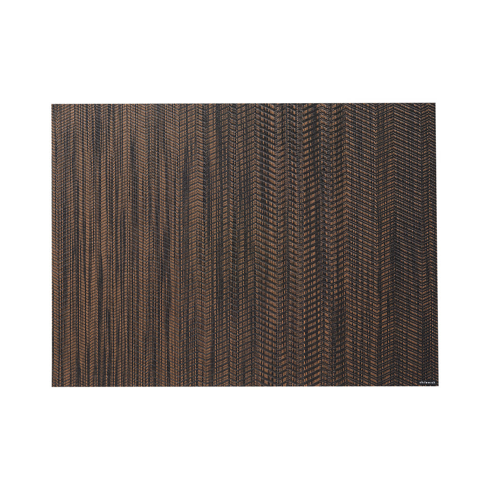 Chilewich Wave rectangle placemat in Tiger Eye, viewed from above on a white background