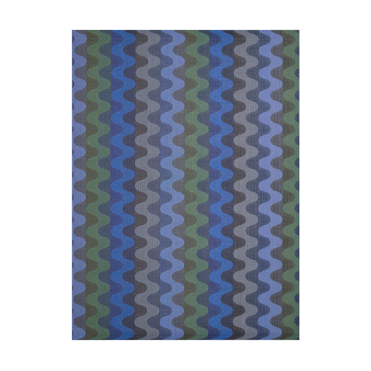 Wiggle / Deep Sea woven floor mat by Chilewich, studio view