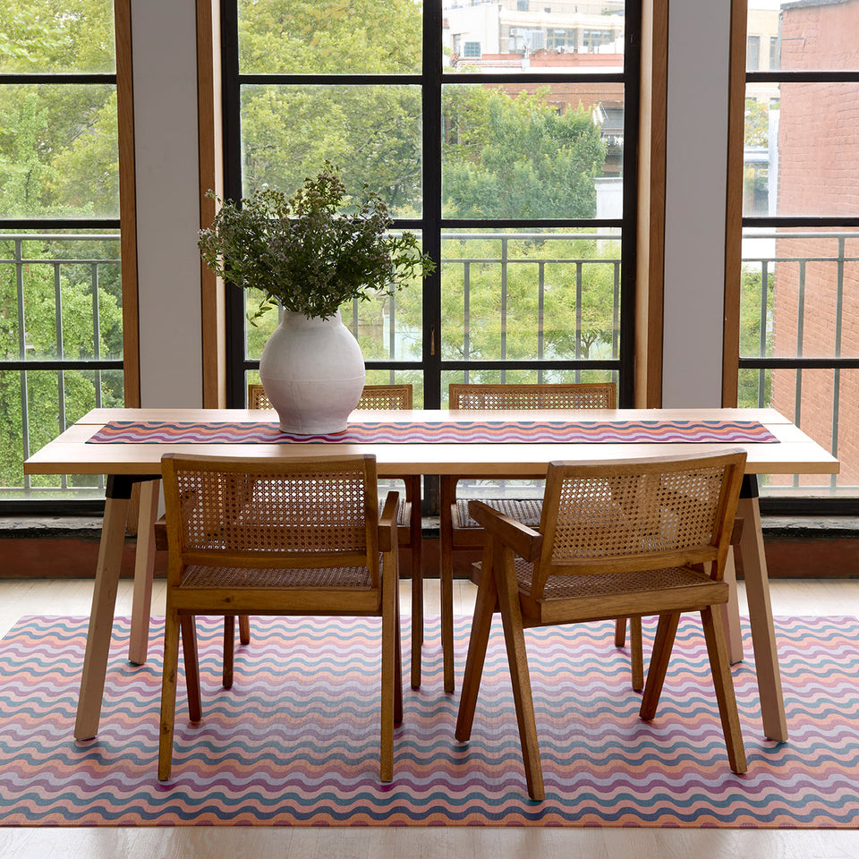 Wiggle / Heatwave woven floor mat by Chilewich, interior setting