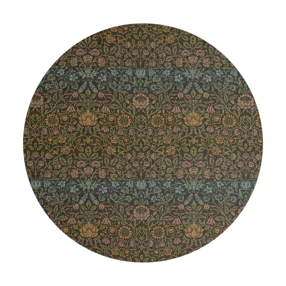 William Morris / Dark Multi woven floor mat by Chilewich, studio view
