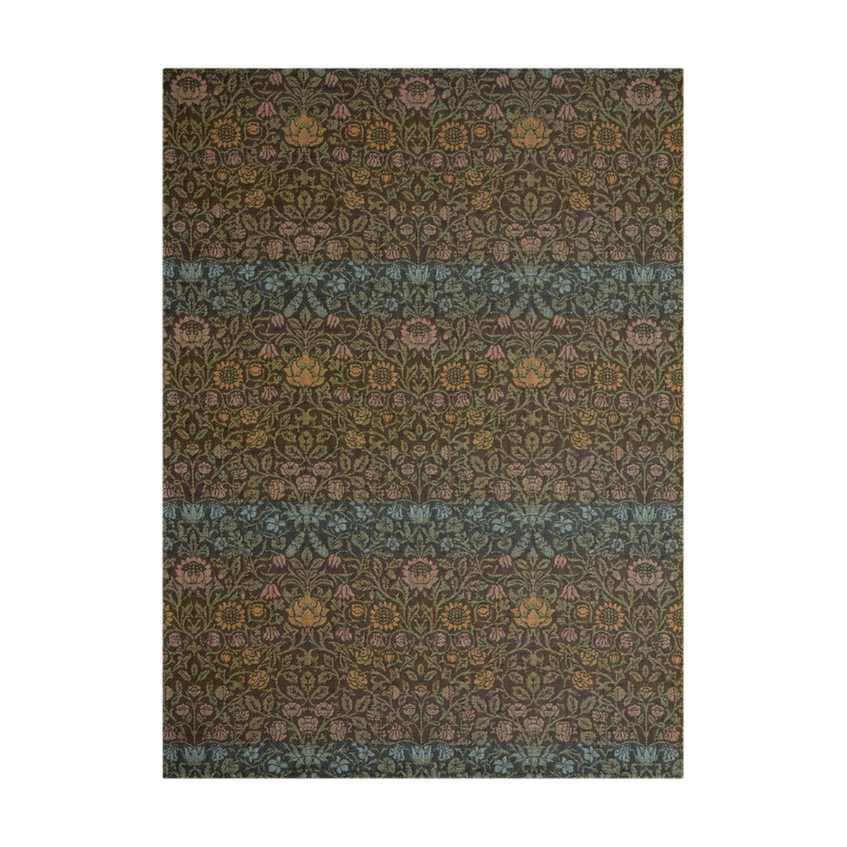 William Morris / Dark Multi woven floor mat by Chilewich, studio view