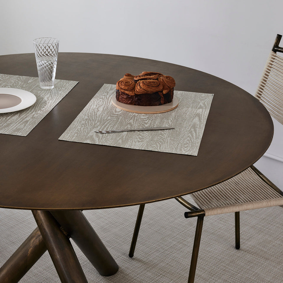 Chilewich Woodgrain placemat in Birch, lifestyle detail