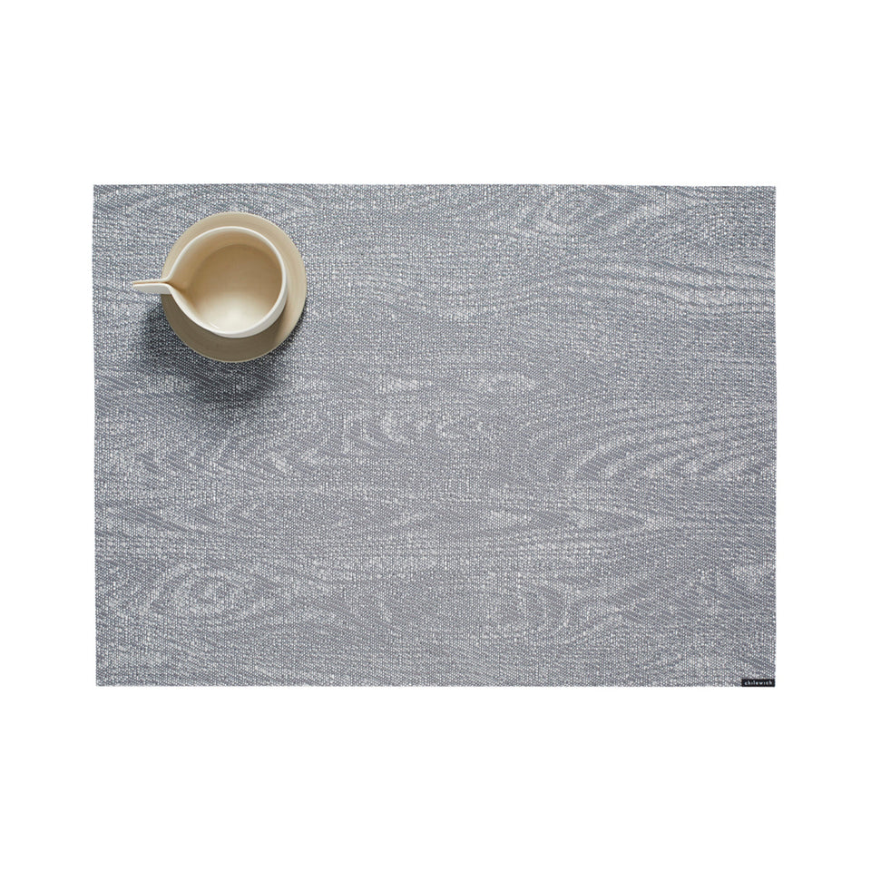 Chilewich Woodgrain in Slate, rectangle on a white background