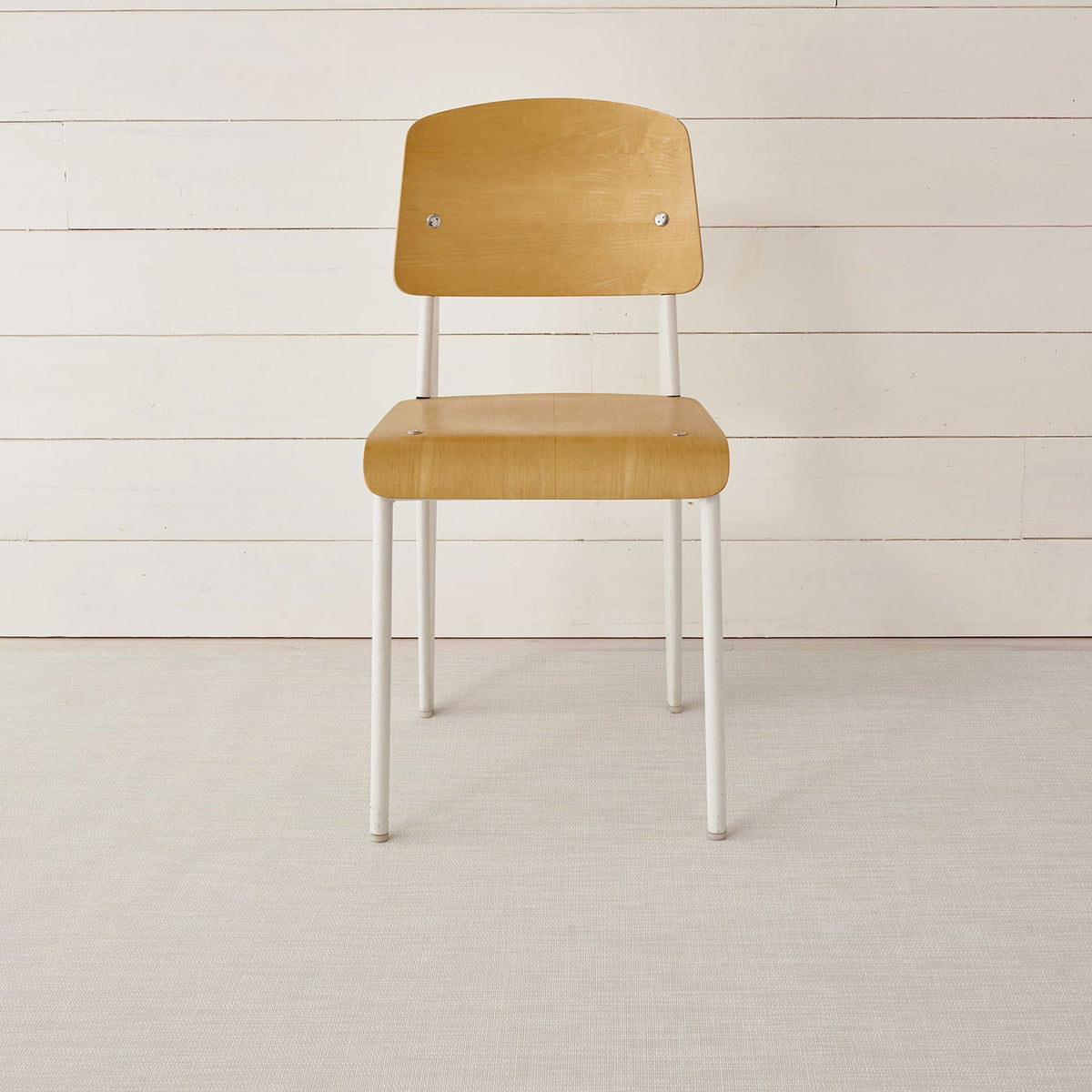 Mini Basketweave / Sandstone woven floor mat by Chilewich, interior setting