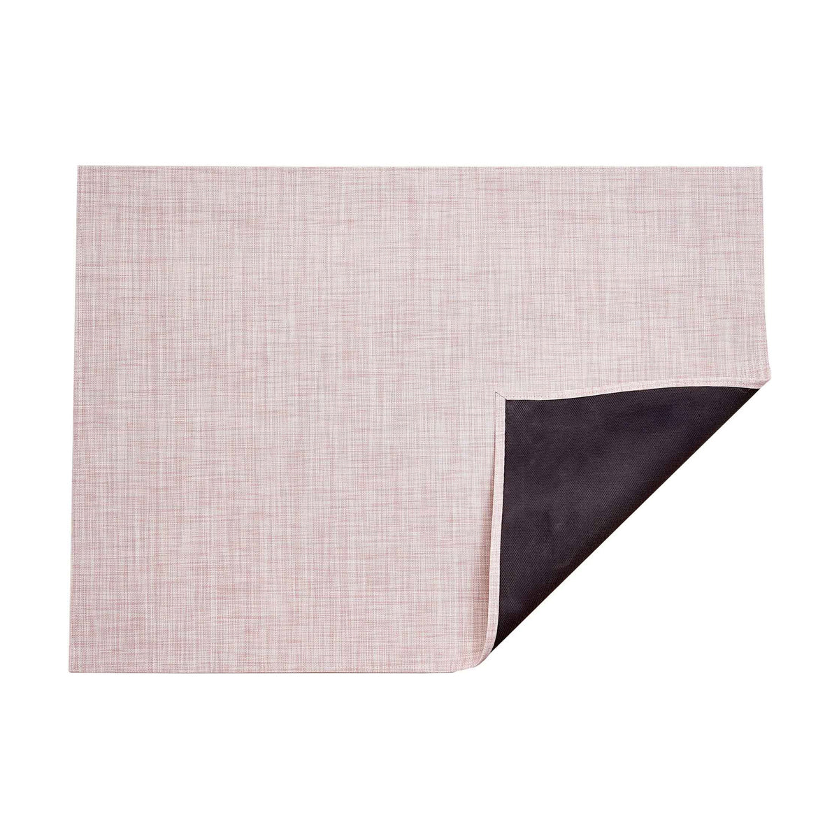 Mini Basketweave / Blush woven floor mat by Chilewich, folded-corner studio view