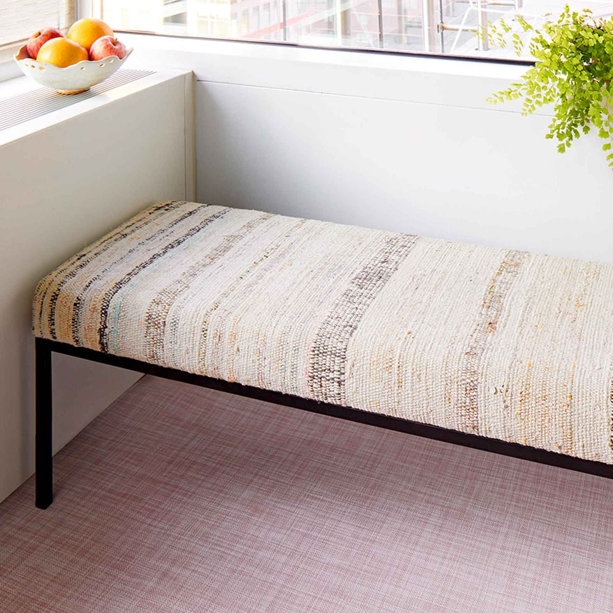 Mini Basketweave / Blush woven floor mat by Chilewich, interior setting