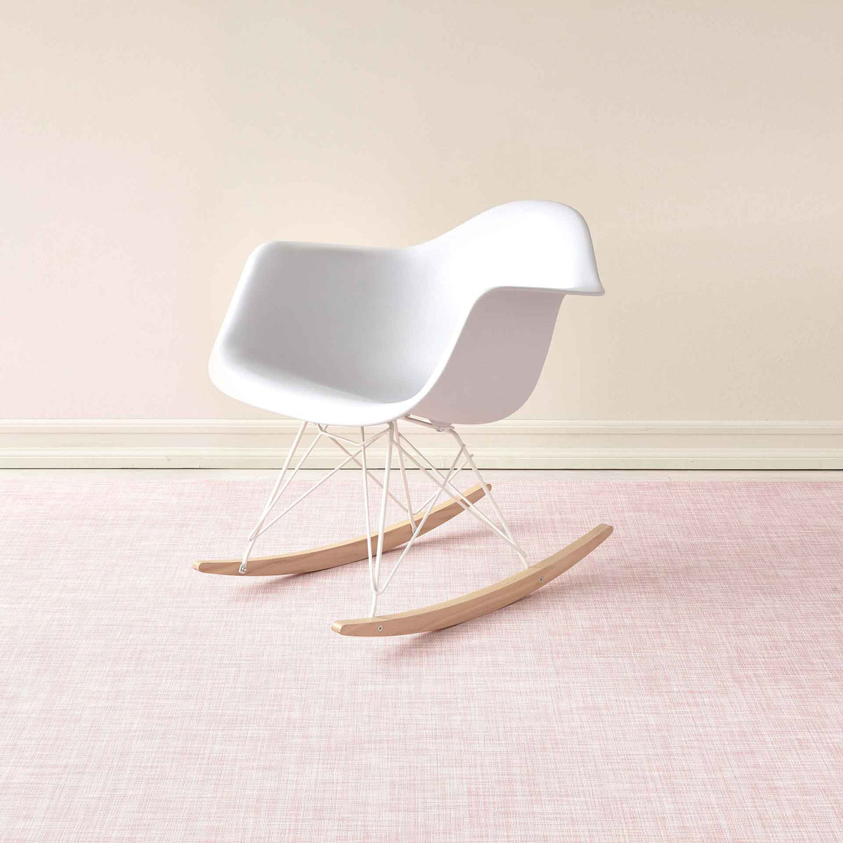 Mini Basketweave / Blush woven floor mat by Chilewich, interior setting